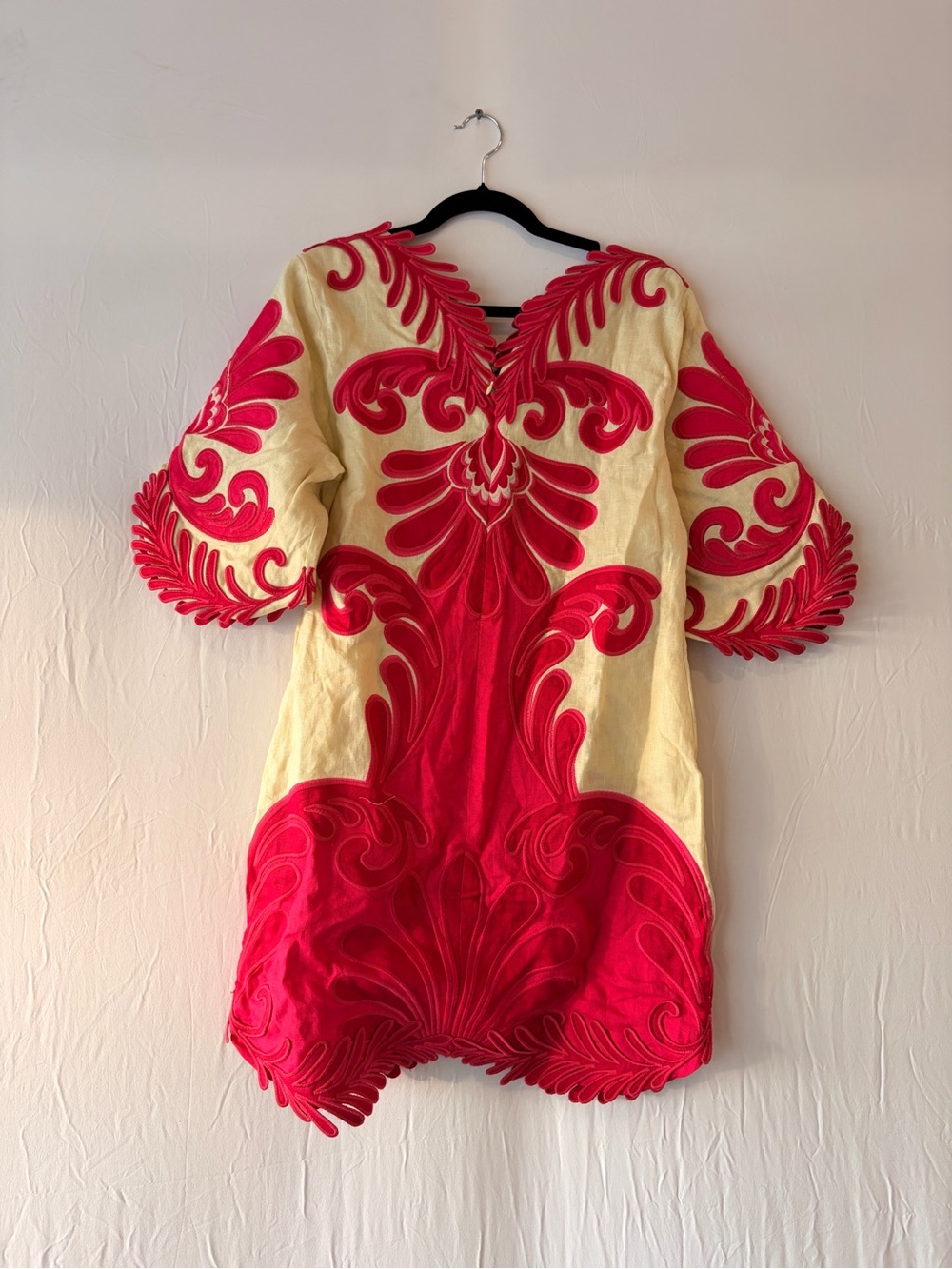 FARM RIO Women's Pink Spring Arabesc Embroidered Mini Dress Size M - Picture 10 of 12